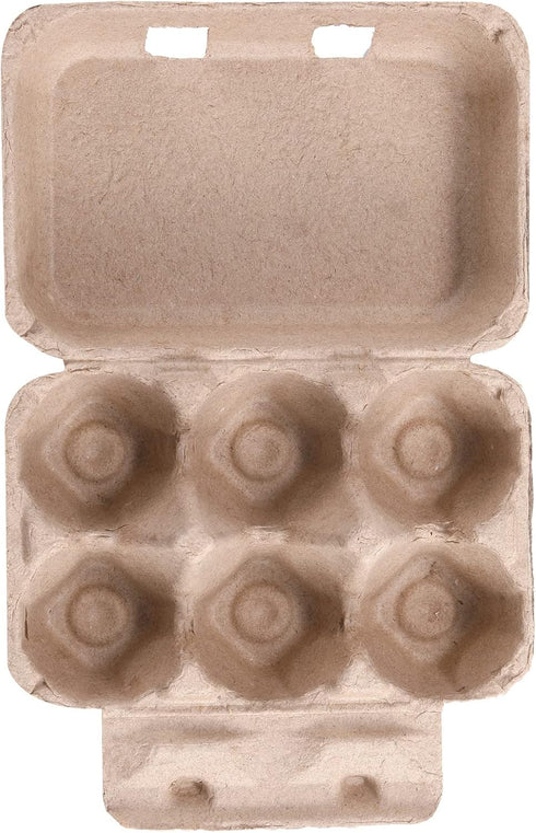 LayHyand Dozen 50 Pack, 6 Count 6 Half Vintage Egg Cartons Blank Natural Pulp Egg Cartons for Chicken Eggs Reusable