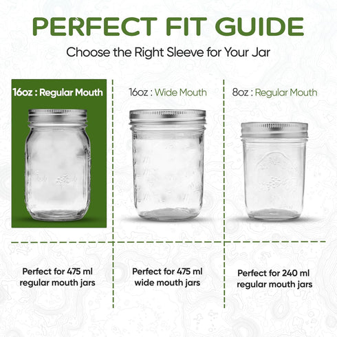 Set 16oz 5 Pack Silicone Mason Jar Sleeves Autumn Winter | Anti-Slip Protectors for Regular Mouth Jelly Canning Jars |