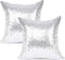 YOUR SMILE Pack of 2, New Luxury Series Silver Bling Decorative Glitzy Sequin & Comfy Satin Throw Pillow Cover