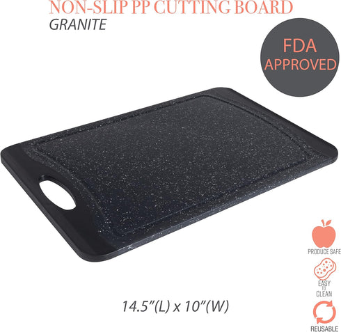 Kitchen Details Large Granite Look Cutting Board, Black by Kitchen Details