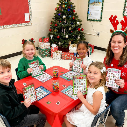 24 ceiba tree Christmas Bingo Game Cards for Adults Kids Family Large Group Players Winter Holiday Bingo Party Favors
