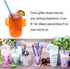 Dakoufish BPA-Free 12 Piece 11 Inch Reusable Clear Plastic Glitter Sparkle Drinking Straws with Cleaning Brush (Teal)