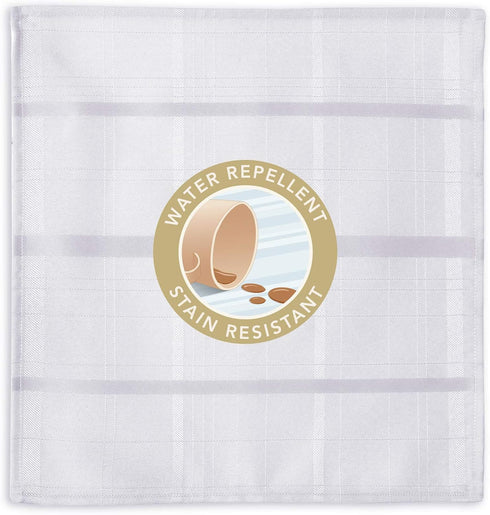 Newbridge 60 x 84 Inch Oval Fabric Tablecloth, Elegance Plaid, 100% Polyester, White, No Iron Soil Resistant