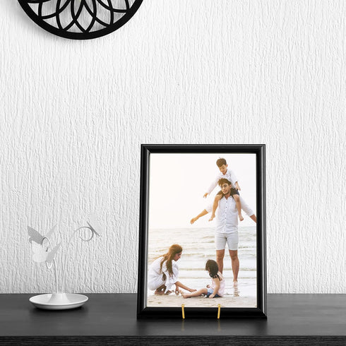 IBosins 5 Pack 4 Inch Metal Gold Frame Plate Holder Display Stands for Picture, Book, Photo Easel, Creation,