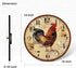 TAHEAT 14 Inch Rustic Rooster Wall Clock, Retro Silent Non-Ticking Decorative Clock for Kitchen/Living Room