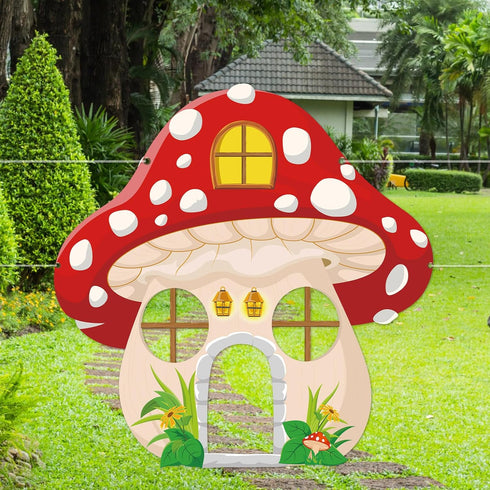 2026 59x59 Inch Mushroom Shaped Photo Prop Selfie Frame Party Decor Large Fabric True North VBS Photo Booth Props