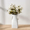 Vaseking Elegant White Petite Vase, 7 inch Ceramic Modern Minimalism Geometric Texture