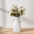 Vaseking Elegant White Petite Vase, 7 inch Ceramic Modern Minimalism Geometric Texture
