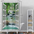 Nature Landscape Shower Curtain, Summer Forest River Waterfall Decorative for Bathroom, Waterproof Fabric 48x72 Inches