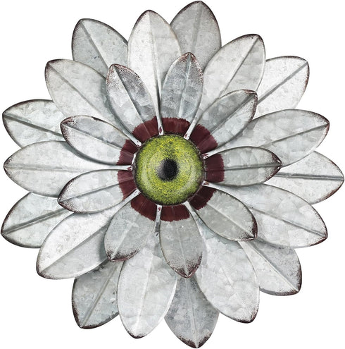 YEAHOME 11" Metal Flower Wall Decor, Boho Wall Art for Bedroom and Rustic Patio
