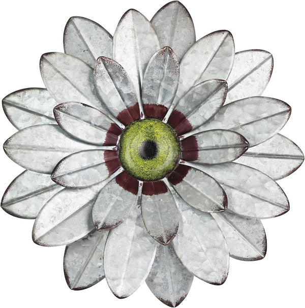 YEAHOME 11" Metal Flower Wall Decor, Boho Wall Art for Bedroom and Rustic Patio