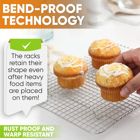 Spring Chef 100% Stainless Steel Cooling Rack & Baking Rack, 8.5 x 12 Inches, Fits Small Quarter Sheet Pan