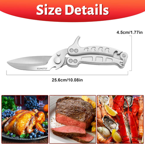 Kitchen Scissors All Purpose Kitchen Shears Heavy Duty for Cutting Chicken, Turkey, Meat, Bones, Vegetables Stainless