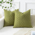 Kevin Textile Light Green and Beige Farmhouse Striped Patchwork Linen Spring Decorative