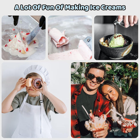 JoyMech Frozen Ice Cream Roll Maker Rolled Ice Cream Machine, Sweet Spot Pan, Instant Cold Plate, Ideal for Making