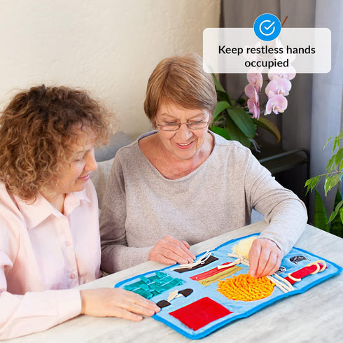 ODOXIA Fidget Blanket for Dementia | Calming & Comforting Dementia Activities for Seniors | Dementia Products