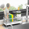 Cisily Sponge Holder for Kitchen Sink | Stainless Steel Silver Sink Caddy with High Brush Holder | Kitchen Accessories