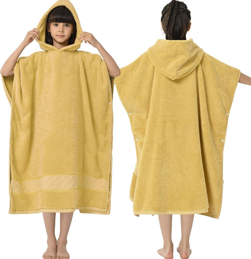 VOOVA & MOVAS Poncho Towels for Kids(8-14Years),Oversized 100% Cotton Thick (600GSM) Absorbent