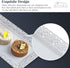 Silver Spoons Disposable Lace Trays for Upscale Wedding and Dining, 6 pc, White, 14” x 7.5”