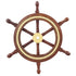 Nagina International 4" Small Rosewood Crafted Brass Ring Ship Wheel, Nautical Decor Steering Wheel