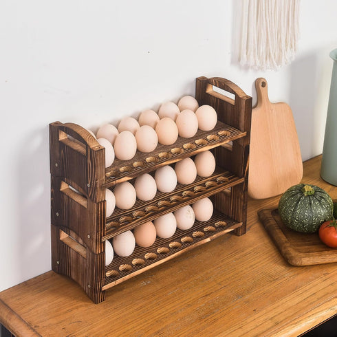 3 Countertop 36 3 Wooden Egg Holder Layer Fresh Egg Rack Holders Stackable Quail Egg Sorter Storage Trays Organizer