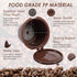 6 Pcs Coffee Pods Refillable Coffee Capsules 5.4x3.5 cm Food Grade PP Coffee Capsule Kit Reusable Coffee Filter Cups Homemade Coffee Pods with 2 Spoon and 2 Brush for Home Office