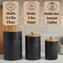 Countertop Set 3 Set Ceramic Kitchen Canisters for of with Airtight Bamboo Lids - Black Kitchen Canisters with Airtight