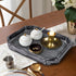 15.7" 10.2" 1.6" MAONAME Wood Serving Tray, Farmhouse Wooden Tray for Coffee Table, Octagonal Beaded Trays, Vintage
