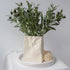 8 Inch Relexome Paper Bag Vase Crinkle Wide Ceramic Flower Vase Cream White Boho Wabi-Sabi Vases, Cute Home Office