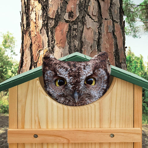 Box,13.5x9.5 Inch PROLEE Owl House,Owl Nesting Box for Outside with Mounting Screws and Wood Shavings,Cedar Wood Owls