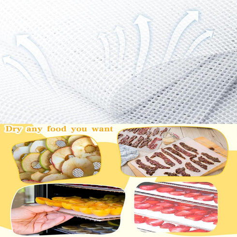 Silicone Non-Stick Dehydrator Sheets - For Fruit Dryer Mesh, Dim Sum Mesh, Dumpling Steaming Screen Mat 16"*160"
