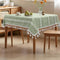 Boho Small Square Tablecloth 36''x36'', Sage Green Linen Coffee Table Cover, Spring