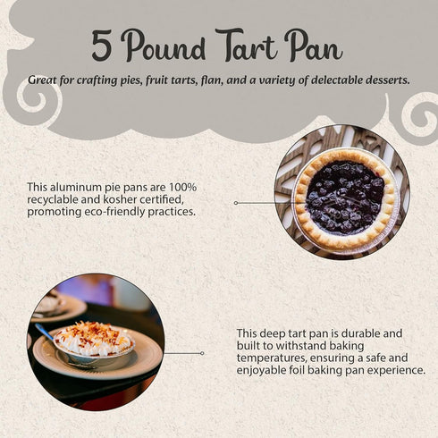 KitchenDance Disposable Aluminum Deep Tart Pan - 5 Ounces Round Shaped for Baking, Cooking, 100 Count