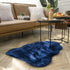 Ashler Fluffy Shaggy Area Rug, Ultra Soft 2 x 3 Feet Sheepskin Fur Rug, Navy Blue, Machine Washable for Bedroom, Living