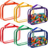 Sanwuta 6 Packs Toy Storage Bags, Waterproof PVC Organizing Bags with Zipper for Kids Books, Small Toys, Puzzles