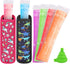 Amintiri 50 Disposable Ice Popsicle Mold Bag 2 Popsicle Holder, Freezer Tubes with