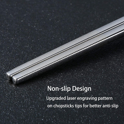 Metal Chopsticks - Reusable Dazzling Rainbow Stainless Steel, Non-slip, Dishwasher Safe, Eco-friendly, 2 Pairs Gift Set