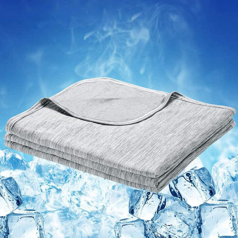 LUXEAR Cooling Blanket for Hot Sleepers, Japanese Q-Max>0.4 Arc-Chill Fiber, Twin Size 59 X 79in - Gray