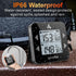Dual Probe Rechargeable Waterproof Digital Meat Thermometer, Large LCD Cooking Thermometer for Kitchen & BBQ