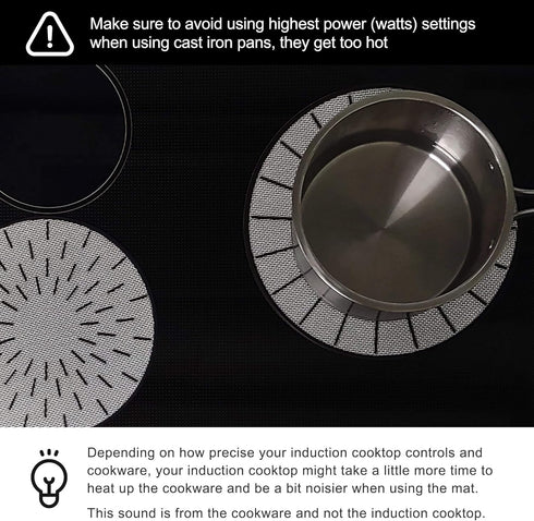Lazy K Induction Cooktop Mat, Silicone Fiberglass Scratch Protector, Non Slip Pads, 11 inches
