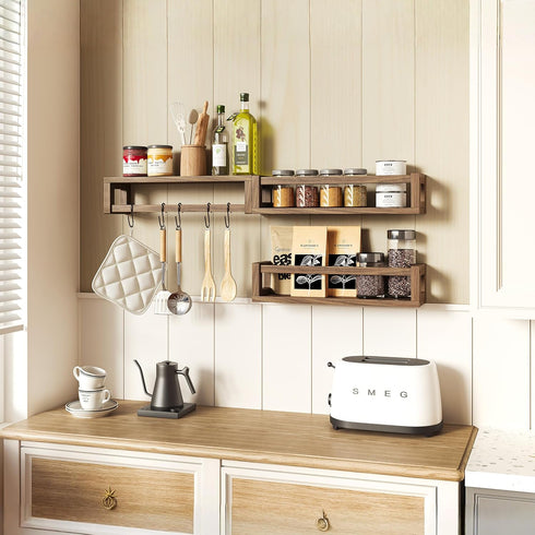 TidyCorner Upgraded Thick Floating Shelves, Solid Wood Bookshelf for Wall, Floating Book Shelves Use as Wall Shelves