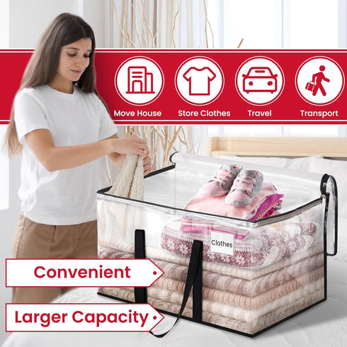 Clear Moving Bags Heavy Duty Extra Large - Moving Supplies with Reinforced Handle, Storage Bags for Packing Essentials