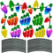 90PCS Christmas Car Refrigerator Decorations, 42 Reflective Bulb Light Shaped Magnets, 48 Magnetic Wires Ornaments Set