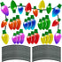 90PCS Christmas Car Refrigerator Decorations, 42 Reflective Bulb Light Shaped Magnets, 48 Magnetic Wires Ornaments Set