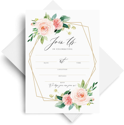 Bliss Collections Join Us Invitations with Envelopes, Bridal Shower, Baby Shower, Birthday, 25 Pack