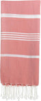 Beach Towel, 100% Cotton Turkish, Adult 38x70 Inch, Quick Dry, Sand Free, Lightweight, Coral Quartz