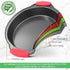 NutriChef Non Stick Round Cake Pan, 9.68 Inch Metal Bakeware with Silicone Handles, Easy-to-Clean, Dishwasher Safe