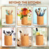 Bamboo Utensil Holder, Large Kitchen Counter Spoon and Chopstick Organizer, Flatware Storage for Countertop