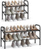 SONGMICS Expandable Shoe Rack, 2 Tier Shoe Rack Shelf, Adjustable Shoe Organizer