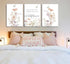 Dawaqwe 3PcsFramed Wildflower Nursery Canvas Wall Art Flower Botanical Sentence Poster Pink Watercolor Floral Girl's